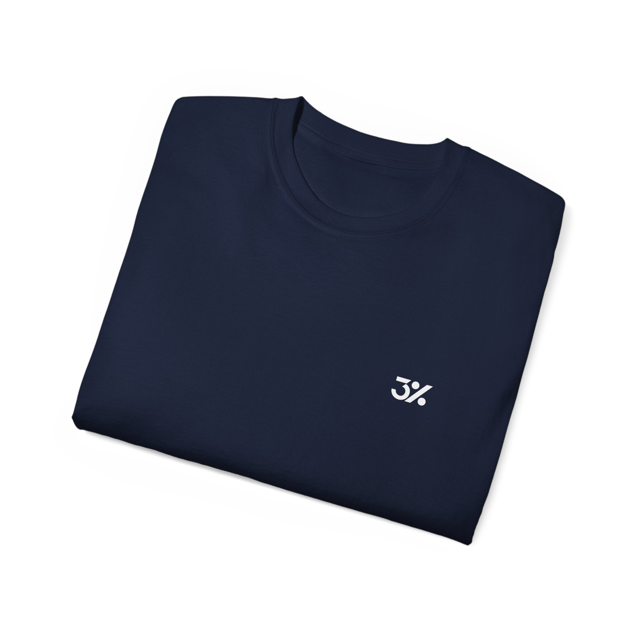 3% Minimalist Logo T‑Shirt — Bold Numeric Graphic Tee
