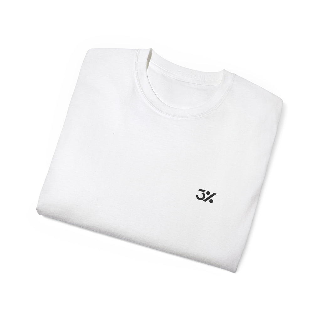 3% Minimalist Logo T‑Shirt — Bold Numeric Graphic Tee