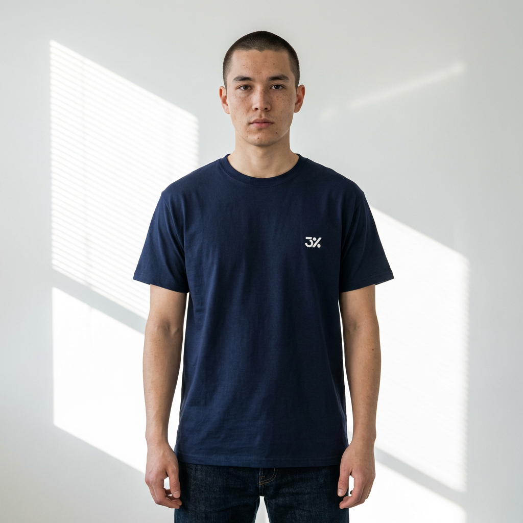 3% Minimalist Logo T‑Shirt — Bold Numeric Graphic Tee