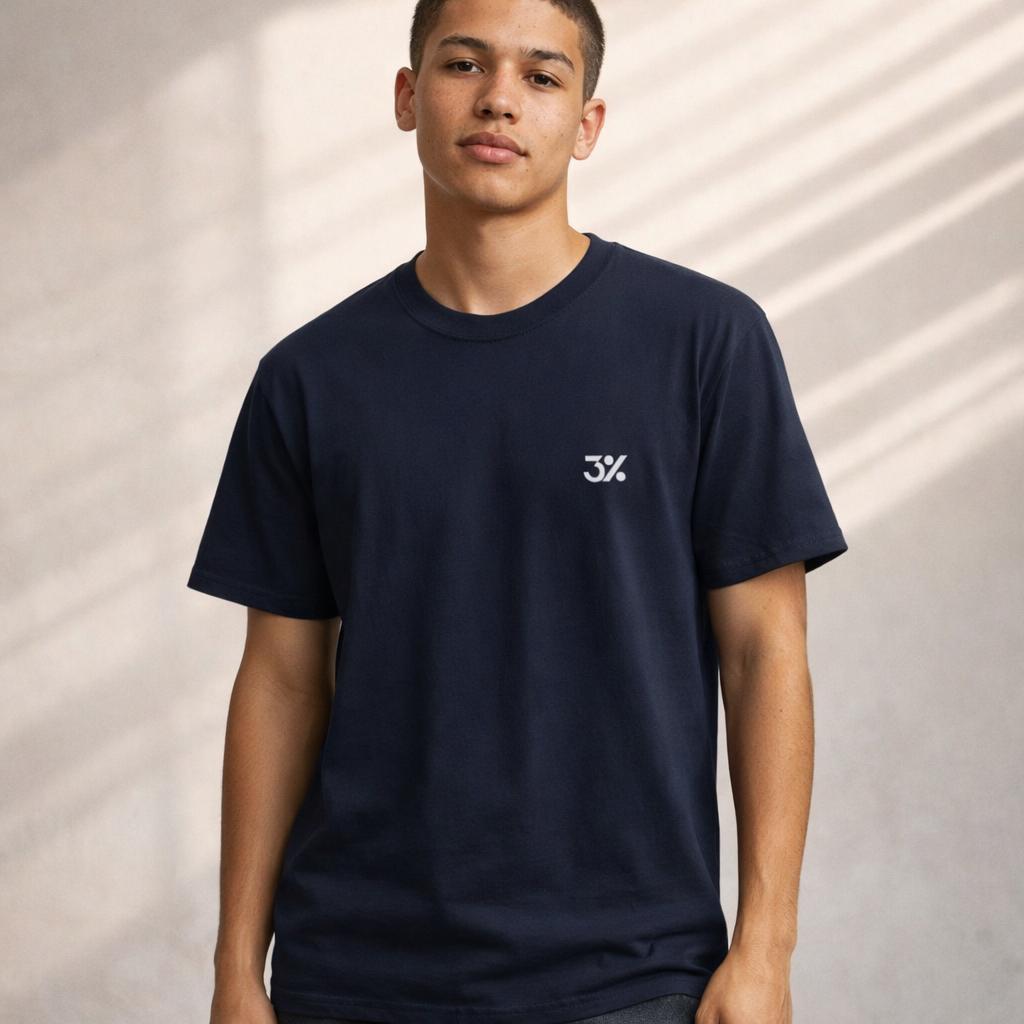 3% Minimalist Logo T‑Shirt — Bold Numeric Graphic Tee