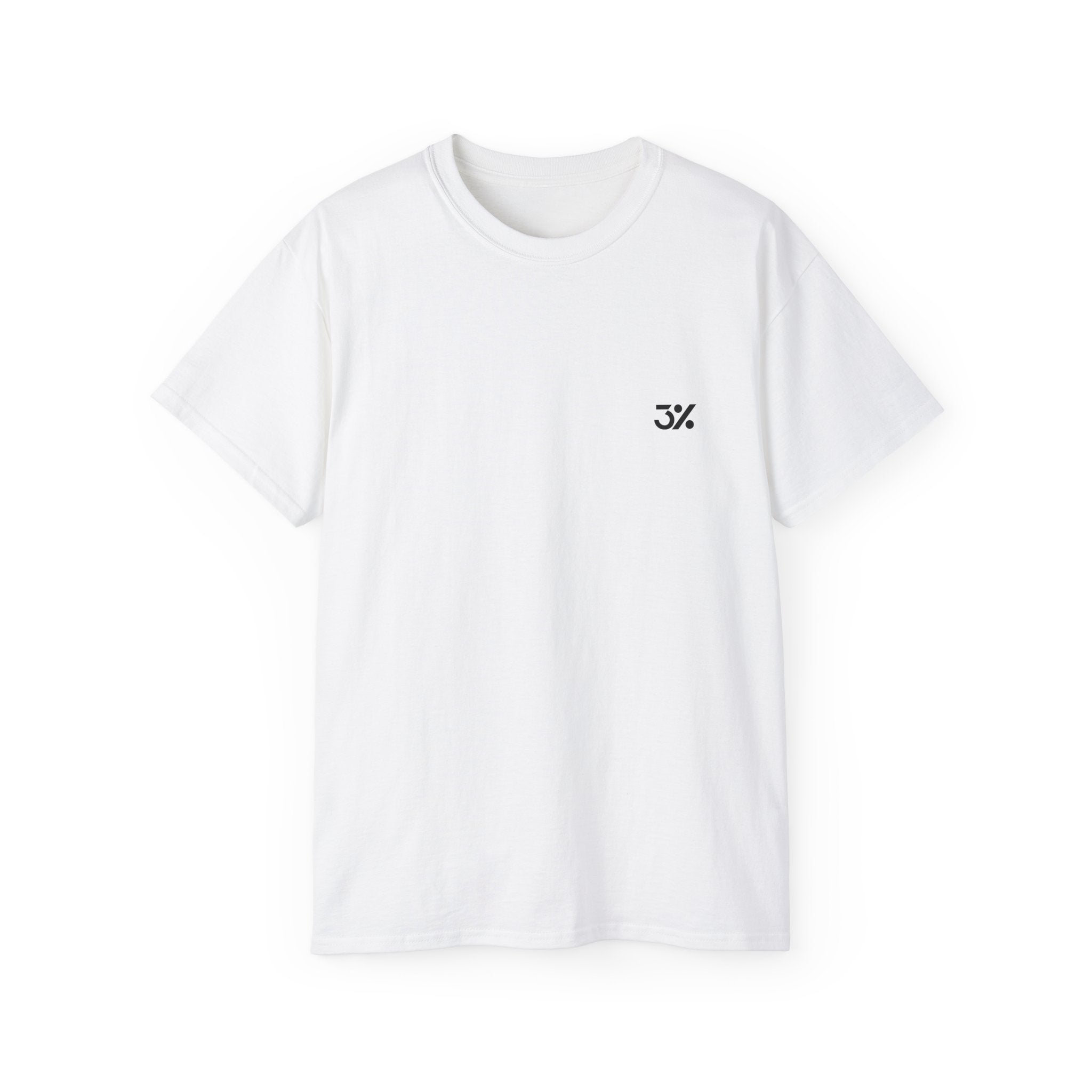 3% Minimalist Logo T‑Shirt — Bold Numeric Graphic Tee